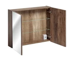 Meble Łazienkowe|Szafki Łazienkowe>COMAD Szafka wisząca z lustrem do łazienki 80 cm SANTELI dąb vintage