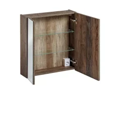 Meble Łazienkowe|Szafki Łazienkowe>COMAD Szafka wisząca z lustrem do łazienki 60 cm SANTELI dąb vintage