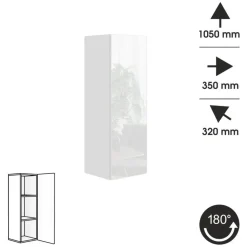 Meble Młodzieżowe|Zestawy Mebli Do Salonu>BROMARKT Szafka wisząca z półkami połysk PREMIUM biały