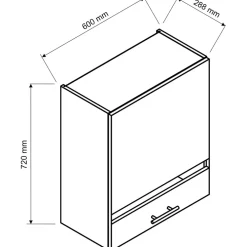 Meble Kuchenne>Stolkar Szafka ze szklanym frontem 60 cm ADELE