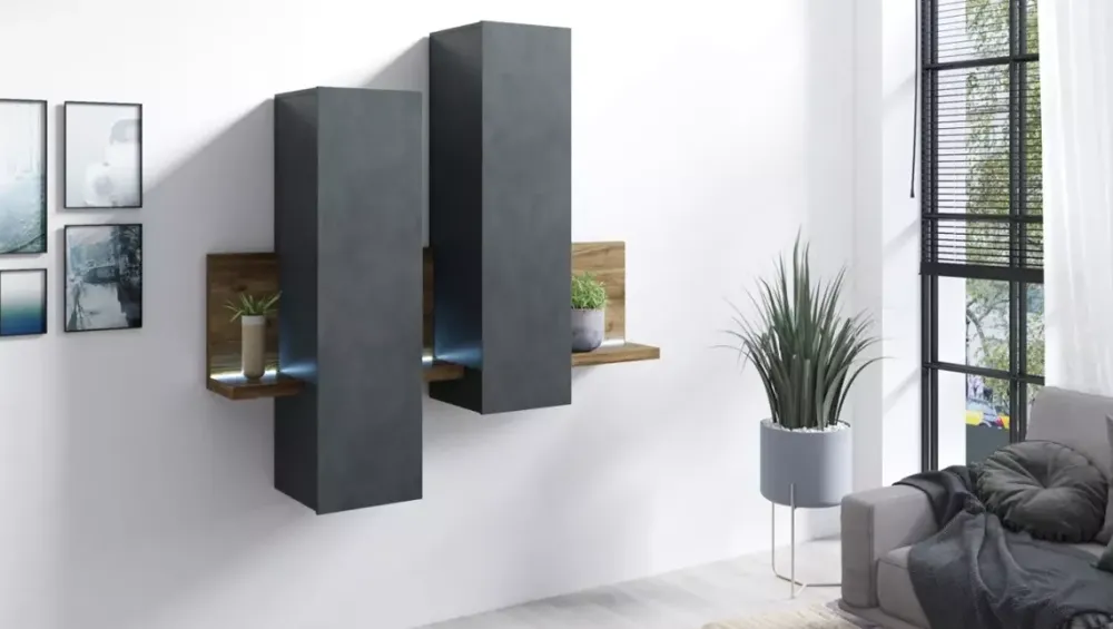 Szafki Wiszące>Helvetia Szafki wiszące z oświetleniem led TABU matera