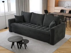 Meble Młodzieżowe|Kanapy I Sofy>BROMARKT Szara kanapa do salonu z funkcją spania LUIS pojemnik na pościel