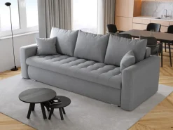 Meble Młodzieżowe|Kanapy I Sofy>BROMARKT Szara kanapa do salonu z funkcją spania LUIS pojemnik na pościel