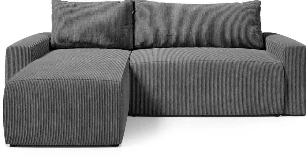 Meble Dla Dzieci|Meble Młodzieżowe>BROMARKT Szara kanapa narożna z funkcją spania i pojemnikiem PLUSH L sztruks