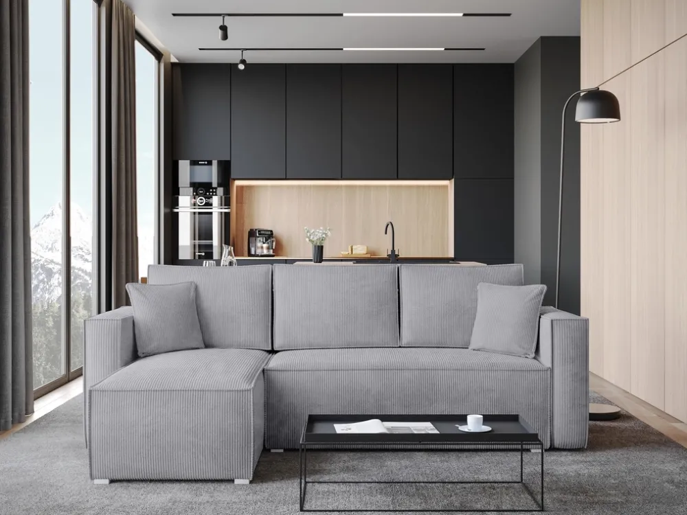 Meble Dla Dzieci|Meble Młodzieżowe>BROMARKT Szara kanapa narożna z funkcją spania TOP sztruks