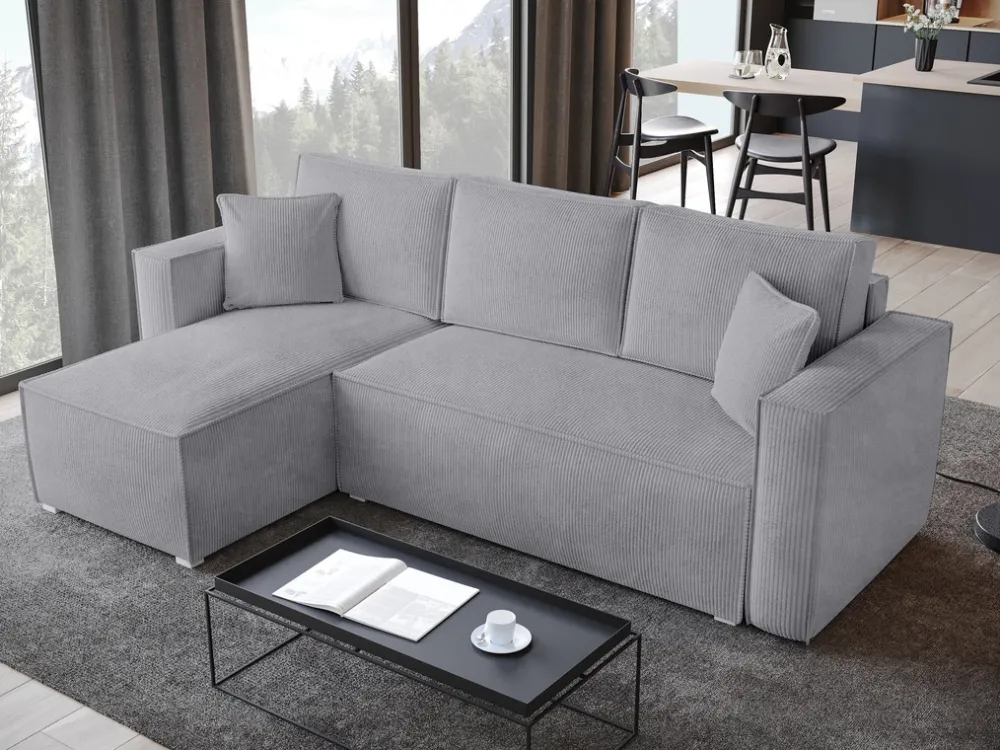 Meble Dla Dzieci|Meble Młodzieżowe>BROMARKT Szara kanapa narożna z funkcją spania TOP sztruks