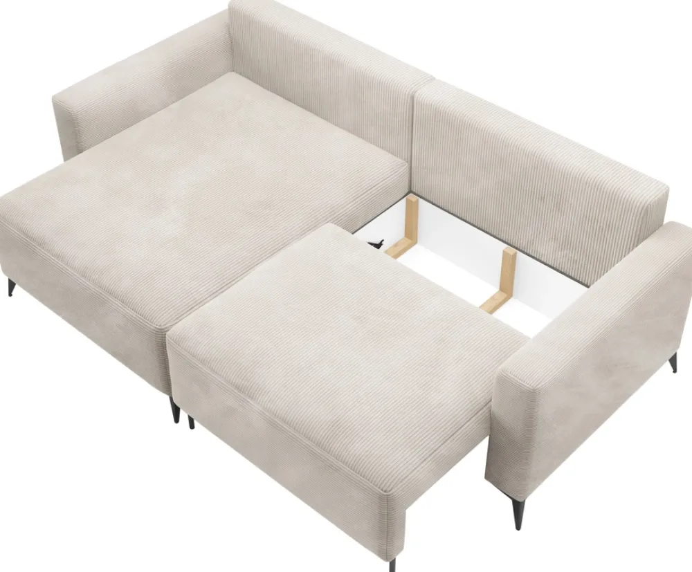 Meble Dla Dzieci|Meble Młodzieżowe>BROMARKT Szara kanapa narożna z funkcją spania na nóżkach rozkładana LORENZO