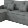 Narożniki>IZABELLA MEBLE Szara kanapa narożna z funkcją spania do salonu ATLANTIC