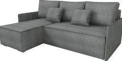 Narożniki>IZABELLA MEBLE Szara kanapa narożna z funkcją spania do salonu ATLANTIC