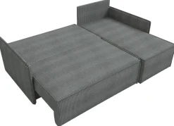 Narożniki>IZABELLA MEBLE Szara kanapa narożna z funkcją spania do salonu ATLANTIC