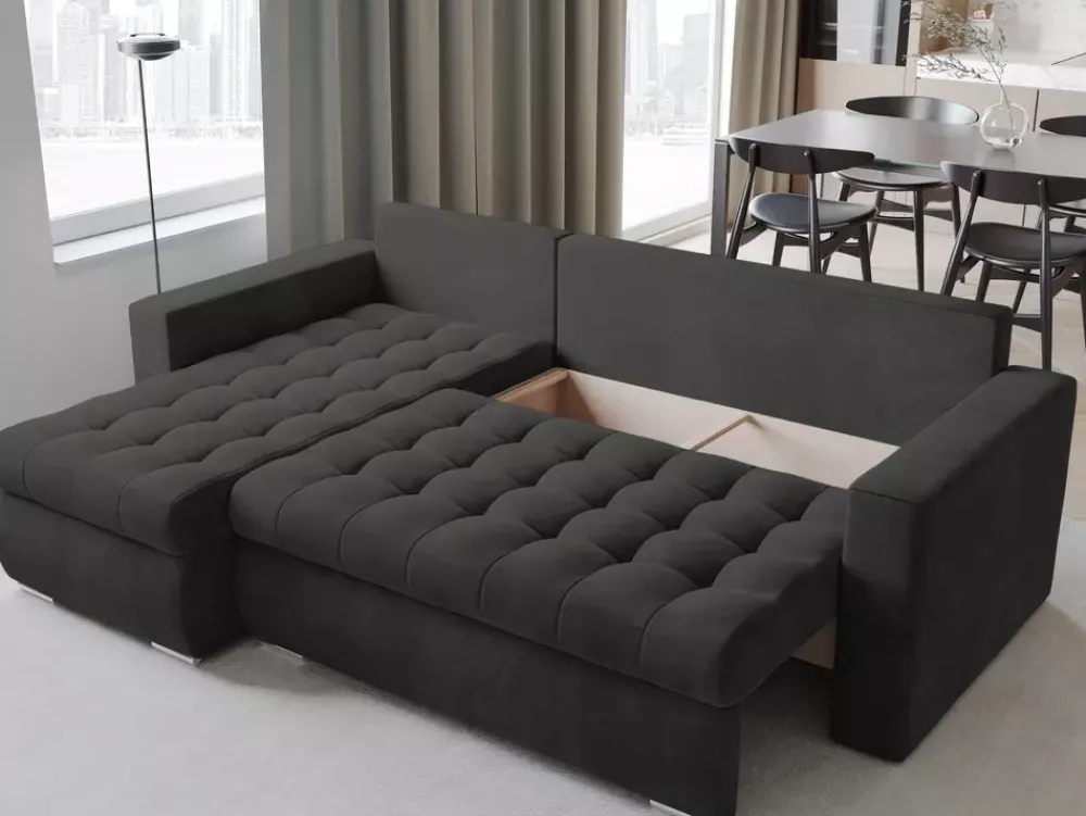 Meble Dla Dzieci|Meble Młodzieżowe>BROMARKT Szara kanapa narożna z funkcją spania LUIS