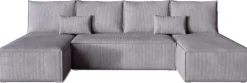 Narożniki>BROMARKT Szara kanapa narożna z funkcją spania do salonu TOP U SLIM