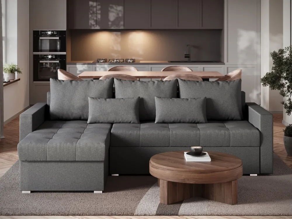 Meble Dla Dzieci|Meble Młodzieżowe>BROMARKT Szara kanapa narożna z funkcją spania HOT L