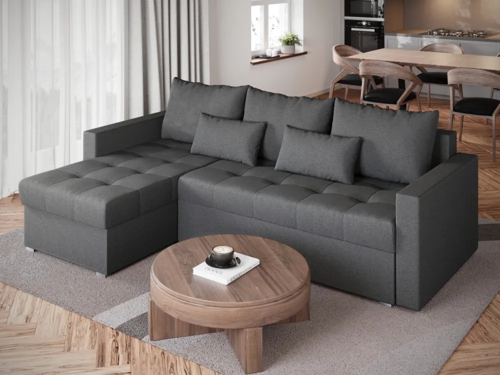 Meble Dla Dzieci|Meble Młodzieżowe>BROMARKT Szara kanapa narożna z funkcją spania HOT L