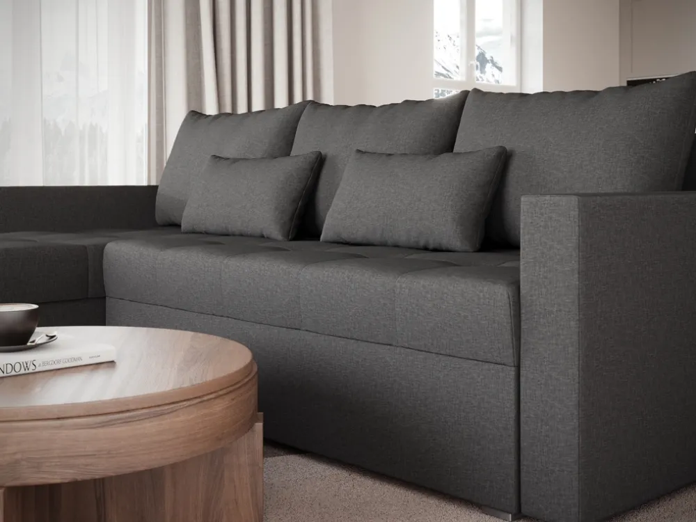 Meble Dla Dzieci|Meble Młodzieżowe>BROMARKT Szara kanapa narożna z funkcją spania HOT L