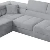 Narożniki>BROMARKT Szara kanapa narożna z funkcją spania ANTON sztruks