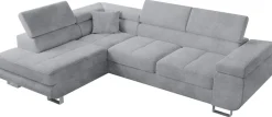 Narożniki>BROMARKT Szara kanapa narożna z funkcją spania ANTON sztruks