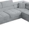 Narożniki>BROMARKT Szara kanapa narożna z funkcją spania ANTON sztruks