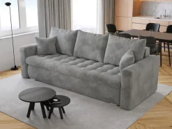 Meble Młodzieżowe|Kanapy I Sofy>BROMARKT Szara kanapa rozkładana z funkcją spania do salonu LUIS