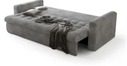 Meble Młodzieżowe|Kanapy I Sofy>BROMARKT Szara kanapa rozkładana z funkcją spania do salonu LUIS