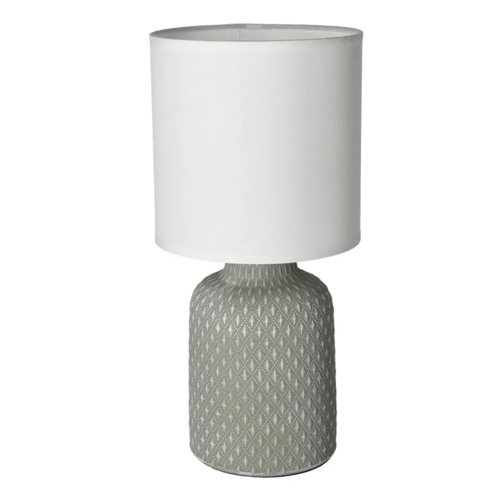 Oświetlenie Pokoju Dziecięcego|Oświetlenie Sypialni>Candellux Lighting Szara lampka nocna ceramiczna Iner