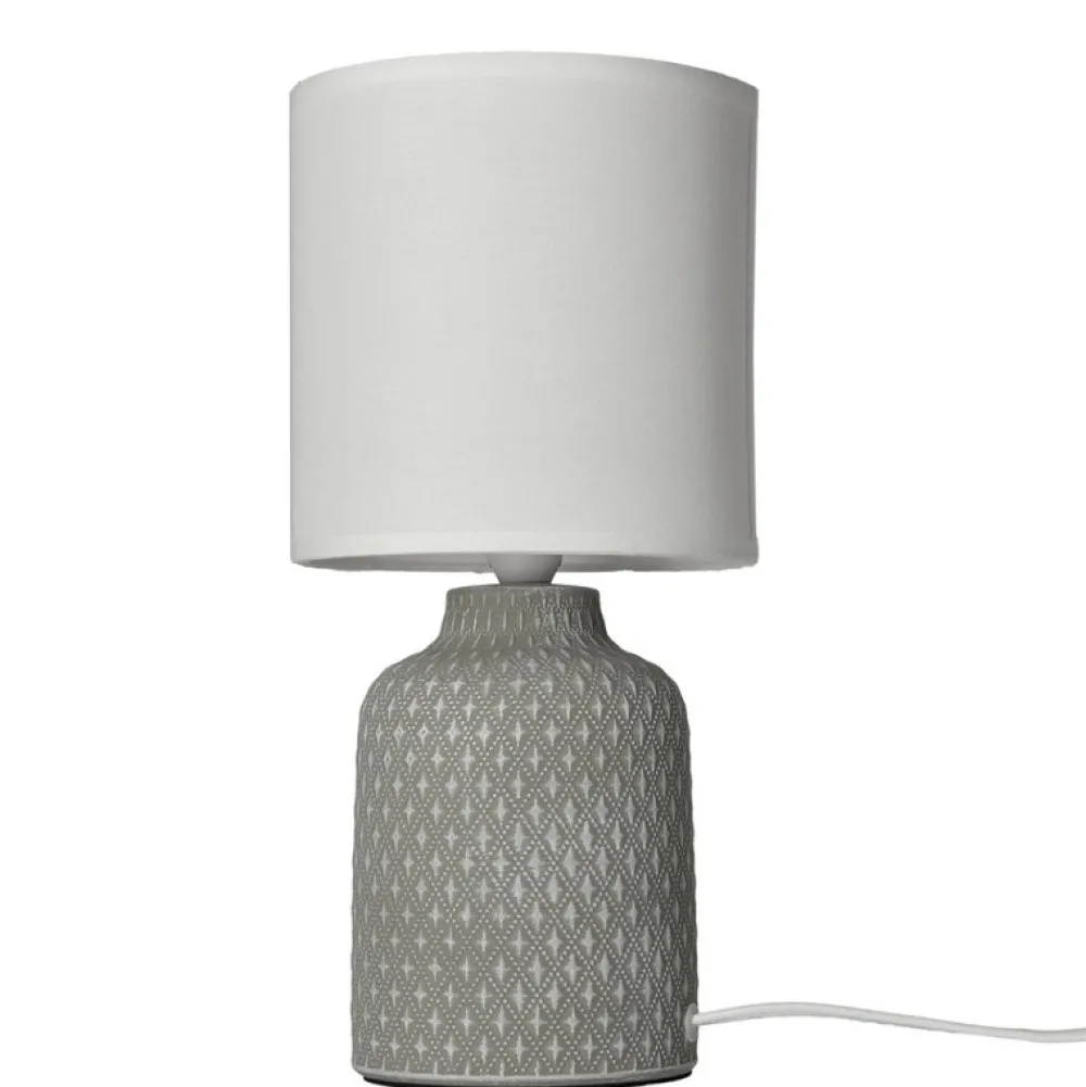 Oświetlenie Pokoju Dziecięcego|Oświetlenie Sypialni>Candellux Lighting Szara lampka nocna ceramiczna Iner
