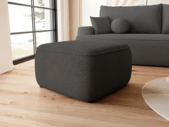 Pufy>BROMARKT Szara nowoczesna pufa boucle do salonu CARMELLO