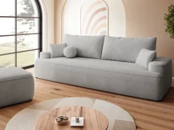 Meble Dla Dzieci|Pufy>BROMARKT Szara nowoczesna pufa boucle do salonu CARMELLO