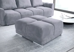 Meble Dla Dzieci|Pufy>BROMARKT Szara pufa welurowa do salonu NUBES