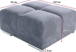 Meble Dla Dzieci|Pufy></noscript>BROMARKT Szara pufa welurowa do salonu NUBES