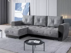 Narożniki|Meble Dla Dzieci></noscript>BROMARKT Szara rogówka do salonu funkcja spania pojemnik DOMI