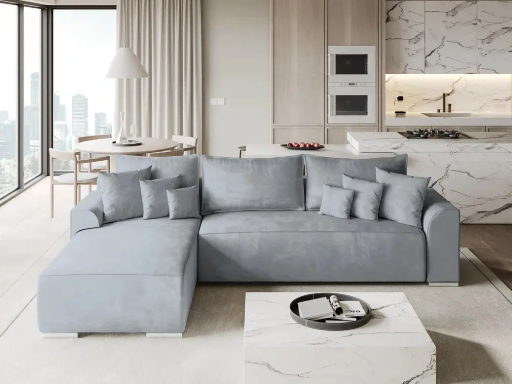 Meble Dla Dzieci|Narożniki>BROMARKT Szara rogówka do salonu z funkcją spania SYDNEY