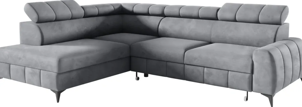 Narożniki>Meble Grand Szara rogówka do salonu z funkcją spania SOFFO