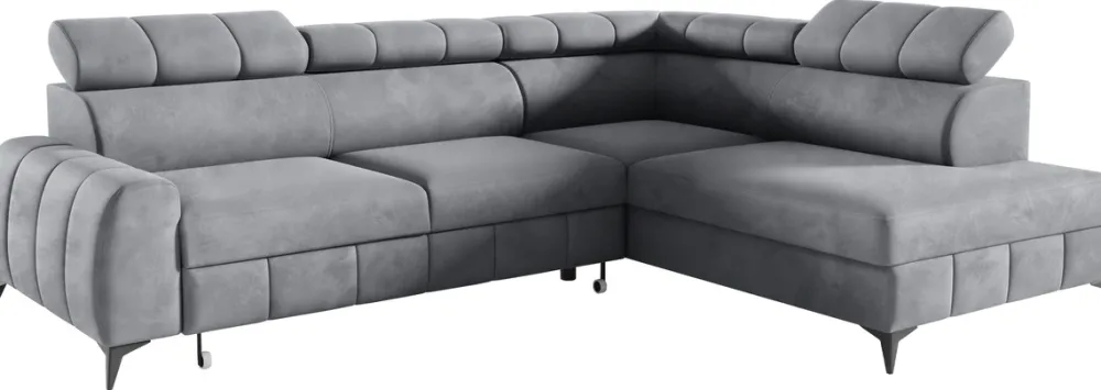 Narożniki>Meble Grand Szara rogówka do salonu z funkcją spania SOFFO