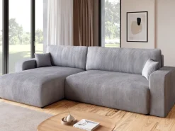 Narożniki>BROMARKT Szara rogówka rozkładana z funkcją spania i pojemnikiem PUMI XL