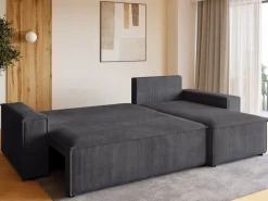 Meble Dla Dzieci|Meble Młodzieżowe>BROMARKT Szara rogówka rozkładana z funkcją spania i pojemnikiem ADI