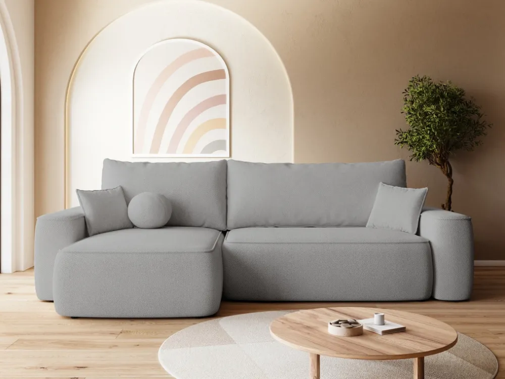 Meble Dla Dzieci|Narożniki>BROMARKT Szara rogówka rozkładana z funkcją spania do salonu CARMELLO DUO