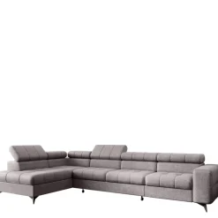 Narożniki>NEXT COLLECTION Szara rogówka w stylu nowoczesnym z regulowanymi zagłówkami POLA funkcja spania pianka HR