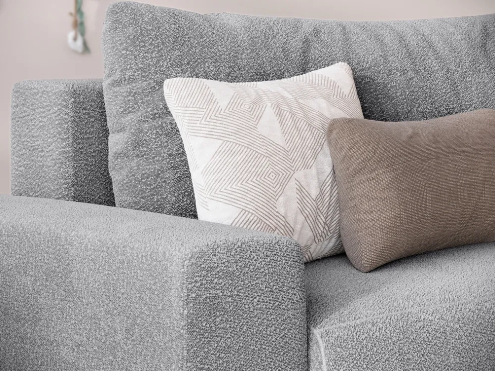 Meble Dla Dzieci|Meble Młodzieżowe>BROMARKT Szara rogówka z funkcją spania i pojemnikiem na pościel PLUSH L baranek