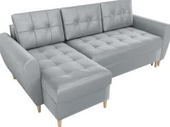 Narożniki>IZABELLA MEBLE Szara rogówka z funkcją spania i pojemnikiem do salonu HENRY