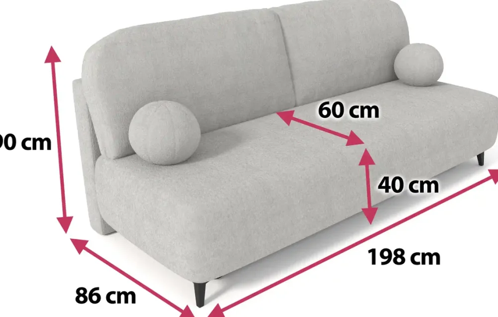 Meble Dla Dzieci|Kanapy I Sofy>Meble Grand Szara rozkładana kanapa do salonu z pojemnikiem SILVIO