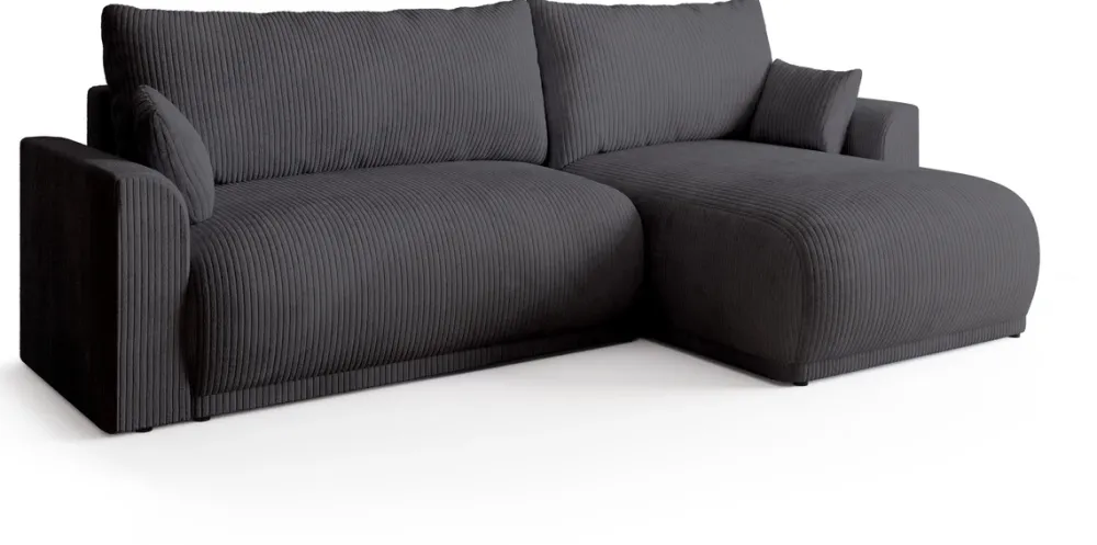 Meble Dla Dzieci|Meble Młodzieżowe>BROMARKT Szara rozkładana kanapa narożna do salonu z funkcją spania MORENO