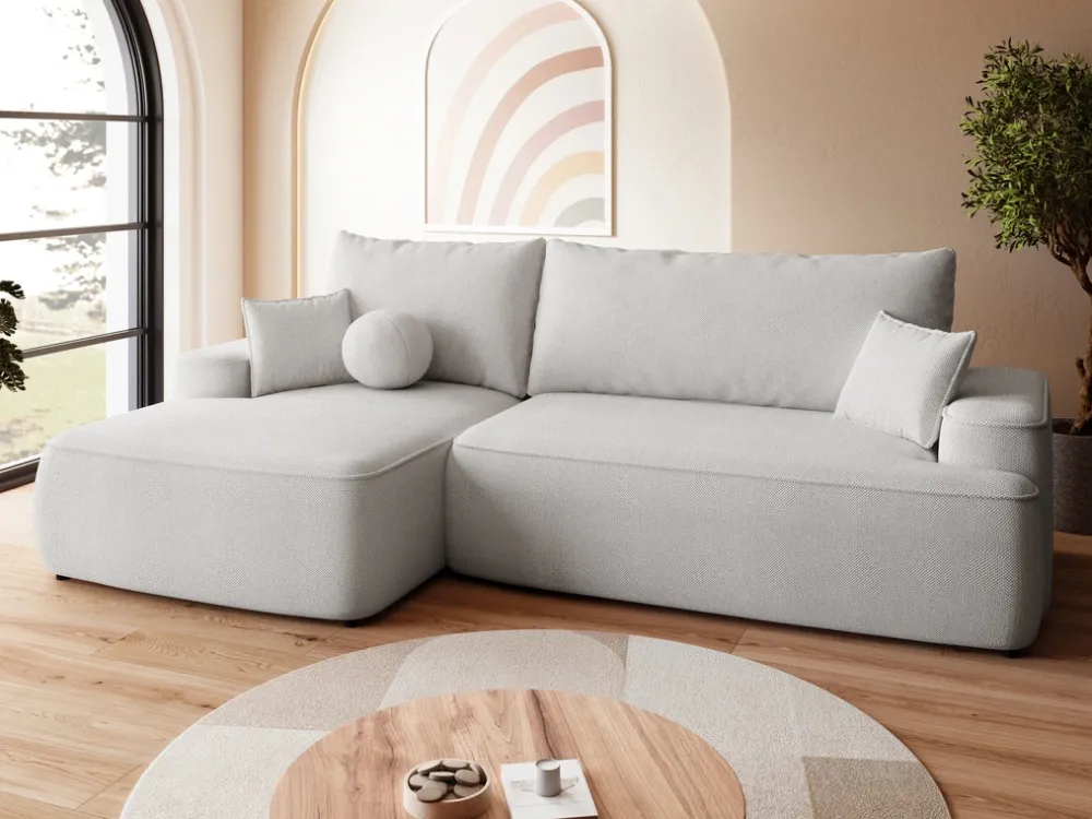 Meble Dla Dzieci|Narożniki>BROMARKT Szara rozkładana kanapa narożna do salonu CARMELLO