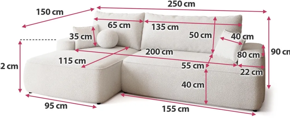 Meble Dla Dzieci|Narożniki>BROMARKT Szara rozkładana kanapa narożna do salonu CARMELLO