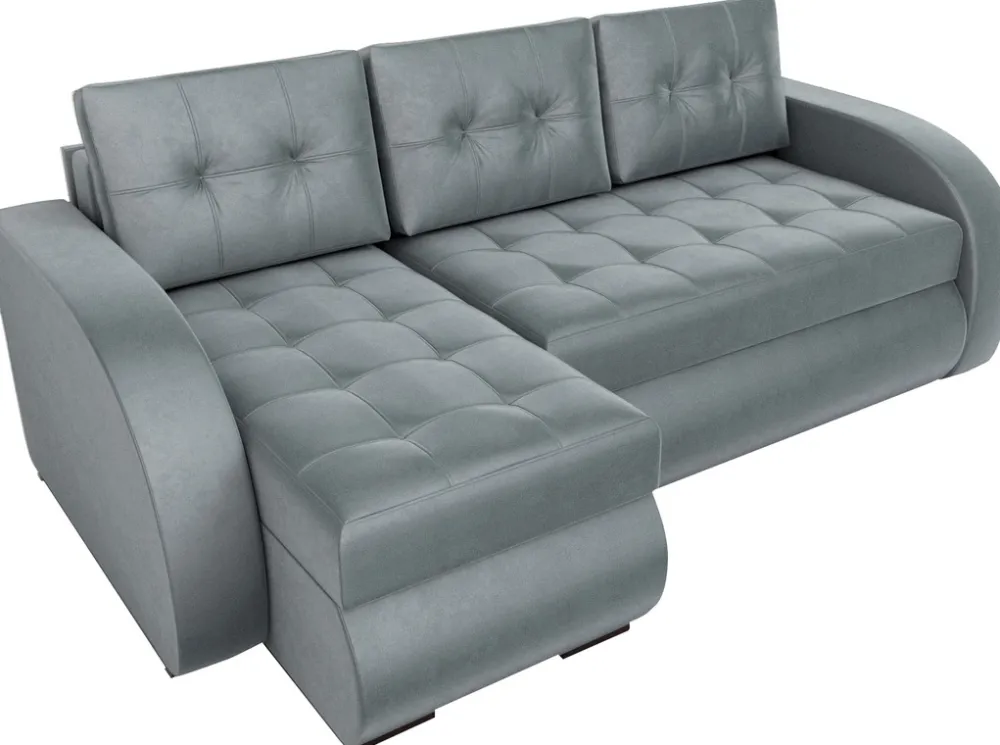 Narożniki>IZABELLA MEBLE Szara rozkładana kanapa narożna z funkcją spania do salonu BERGEN