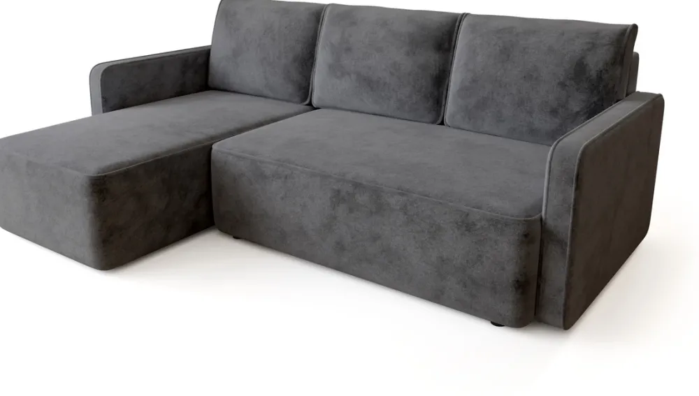 Meble Dla Dzieci|Meble Młodzieżowe>BROMARKT Szara rozkładana kanapa narożna do salonu z funkcją spania QULIO