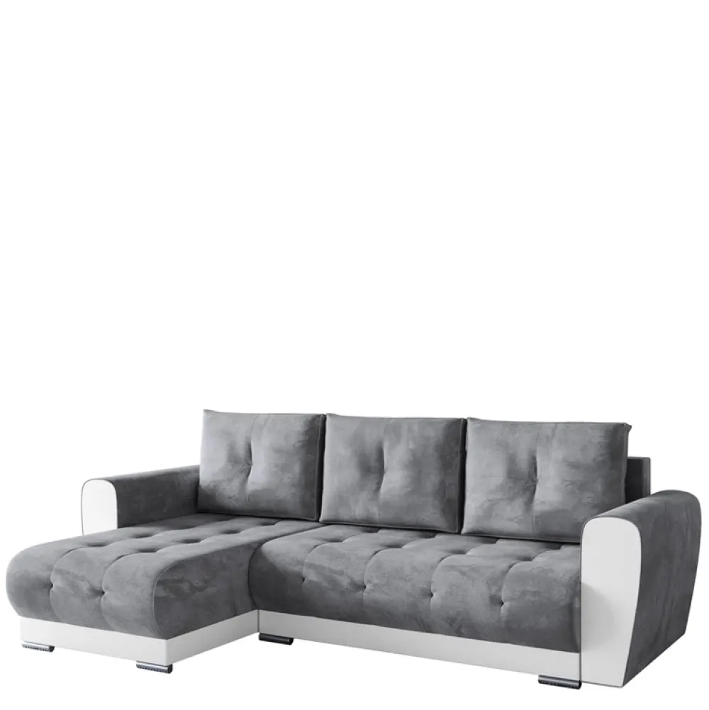 Meble Dla Dzieci|Meble Młodzieżowe>BROMARKT Szara rozkładana kanapa rogowa z funkcją spania DOMI