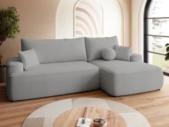 Meble Dla Dzieci|Narożniki>BROMARKT Szara rozkładana rogówka do salonu z funkcją spania CARMELLO