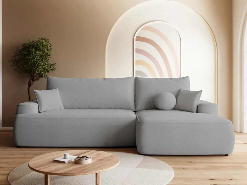 Meble Dla Dzieci|Narożniki>BROMARKT Szara rozkładana rogówka do salonu z funkcją spania CARMELLO