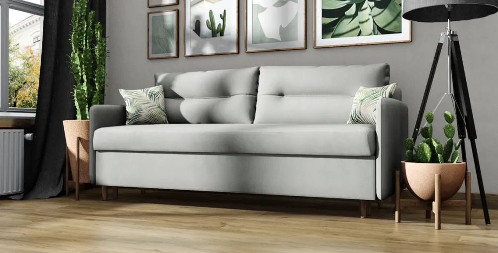 Meble Młodzieżowe|Meble Dla Dzieci>Meble Grand Szara rozkładana sofa do salonu SOFRANA
